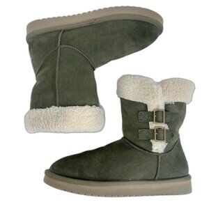 Koolaburra by Ugg Sulana Short Shearling Boot in Olive Green Size 8